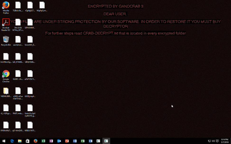 Thông báo đòi tiền chuộc trên máy tính nhiễm GandCrab