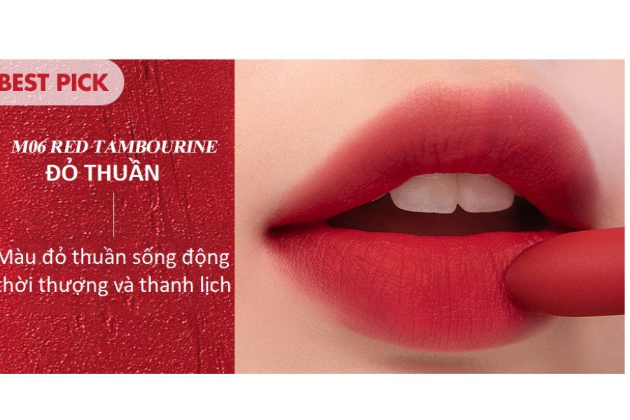 Romand Zero Layer Lipstick màu đỏ thuần