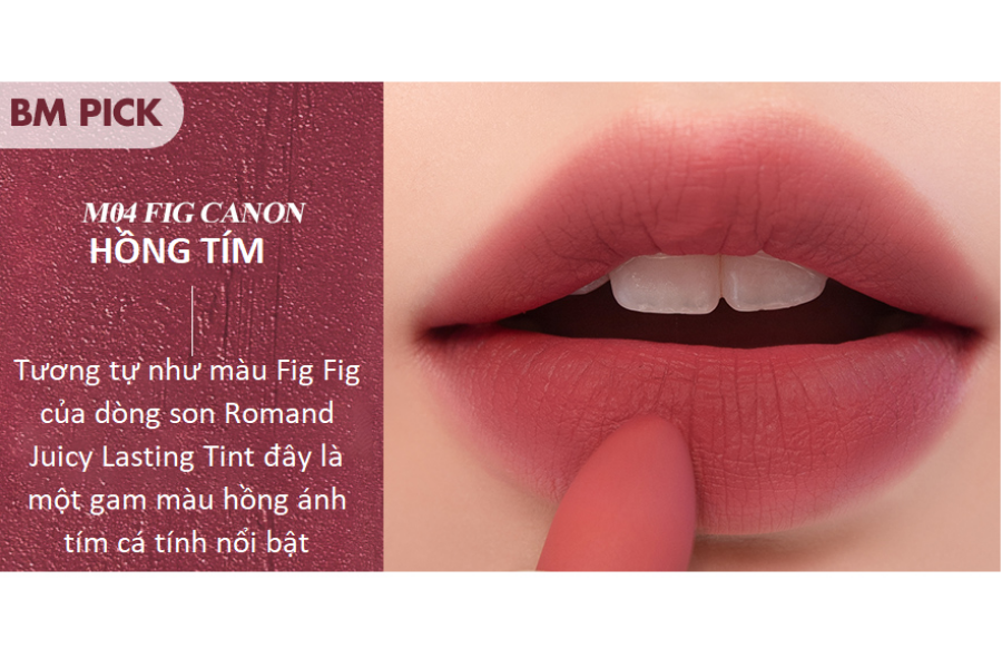 Romand Zero Layer Lipstick màu hồng tím