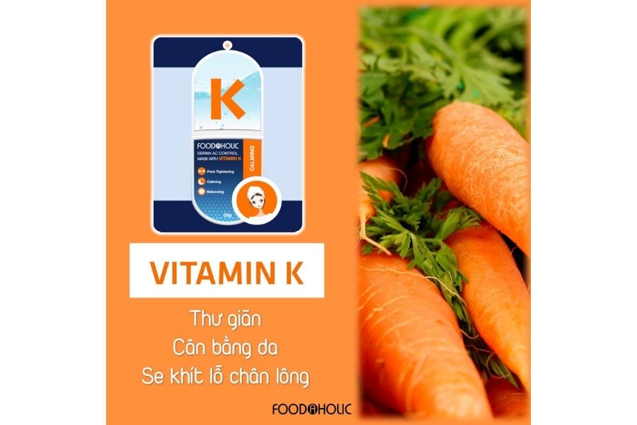 Mặt nạ giấy Foodaholic Vitamin K Derma AC Control Mask