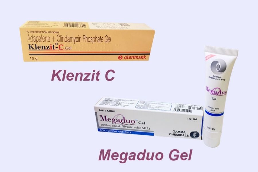 So sánh gel trị mụn Megaduo và Klenzit C