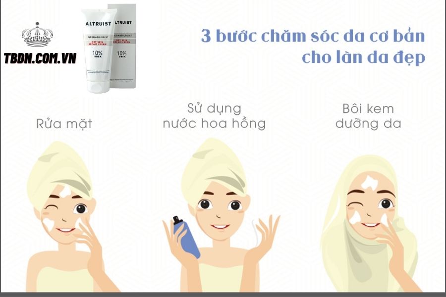các bước sử dụng kem dưỡng Altruist Dry Skin Repair Cream hiệu quả