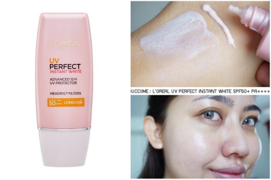 Kem chống nắng L’Oréal hồng sử dụng trên da mặt