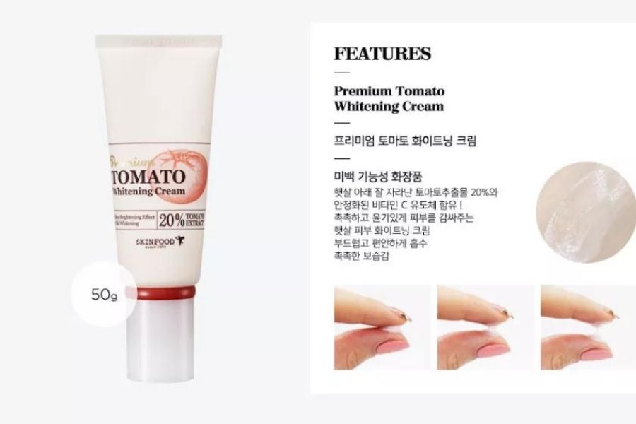 Công dụng kem chống nắng Skinfood Premium Tomato Whitening Finisher