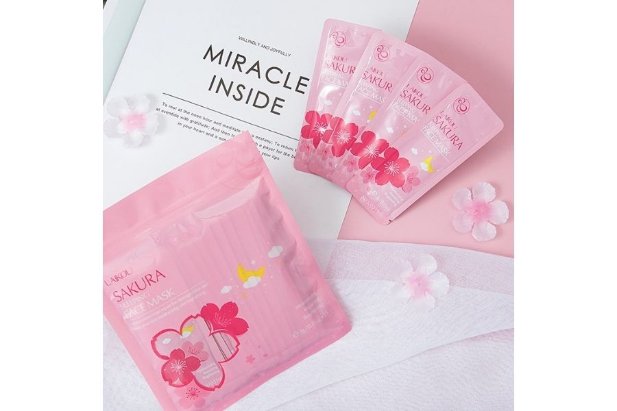 Bao bì mặt nạ ngủ Laikou Sakura Sleeping Face Mask