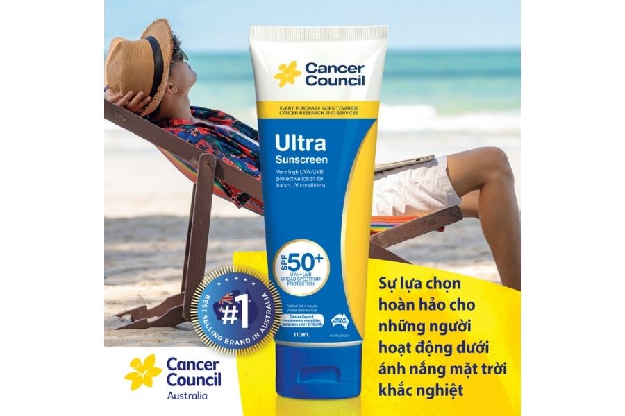 Kem chống nắng Cancer Council Ultra Sunscreen siêu bảo vệ da