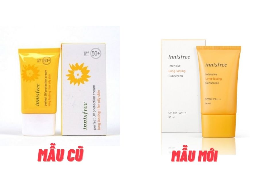 Thiết kế bao bì kem chống nắng Innisfree Perfect UV Protection Cream Long Lasting For Oily Skin