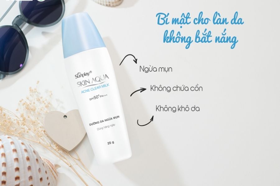 KCN ngừa mụn Sunplay Skin Aqua Acne Clear Milk 